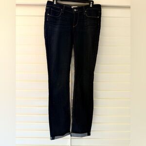 PAIGE Women's Dark Blue Straight Leg Jeans